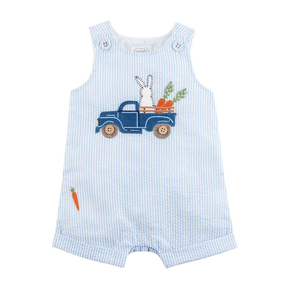 Mud Pie Boy Easter Bunny Truck Jon Jon/ Shortall / One Piece Success